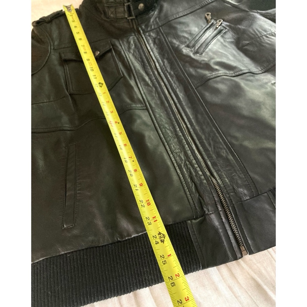 NEW Leather Moto Style “Edinburgh” Bomber Jacket Size XXL/2XL - Picture 14 of 15